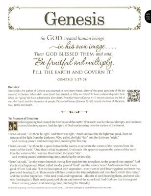 DeMartineau personalized family heritage Bible hardcover open to Genesis chapter showcasing elegant scripture design