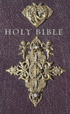 Close up center Cross form Dabb15203 KJV Jeweled Heart, Angels with Cross Jeweled Reference Bible-Burgundy