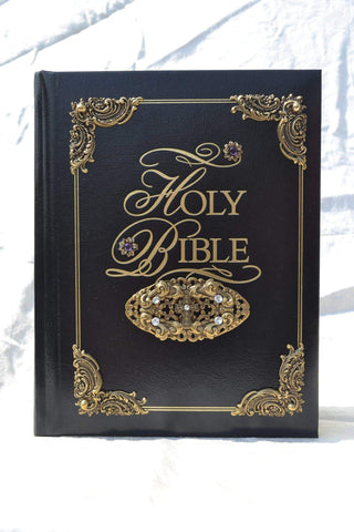 KJV Amethyst Family, Faith & Values Jeweled Bible-Black Retired