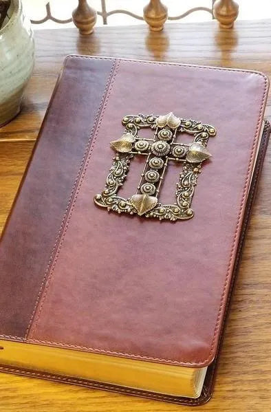 KJV Adorned with Brass Giant Print Jeweled Bible Brown - DeMartineau