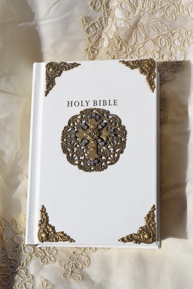 KJV Special Occasion Bible with Antiqued Brass stamping with Crystals RETIRED - DeMartineau