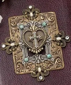Jo Marz jeweled compact Bible for women with ornate metallic cover and decorative cross design
