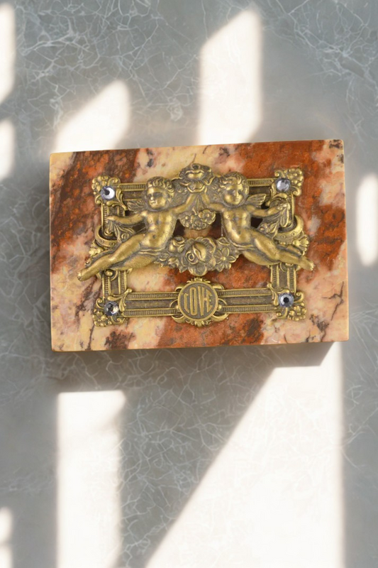Jeweled Angels of Love Soapstone Box
