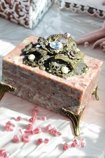 Dacole Designs Jeweled Soapstone Butterfly Box Keepsake