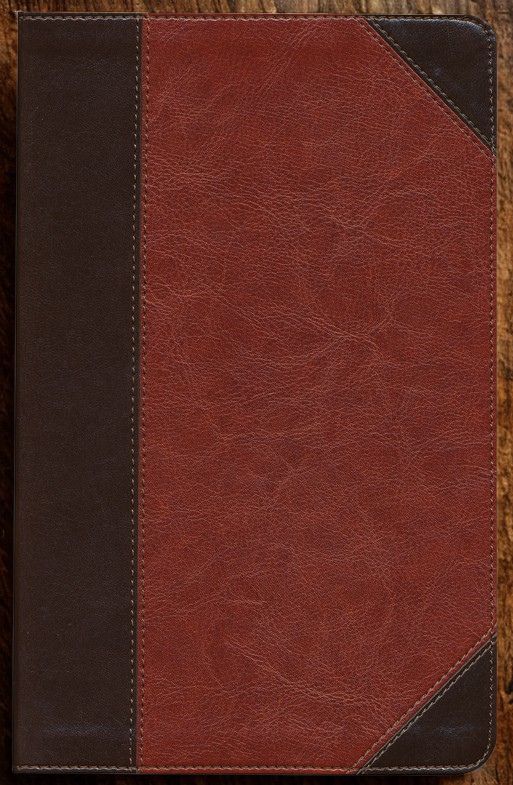 DeMartineau personalized ESV Thinline Bible brown cover with rich two-tone leather finish