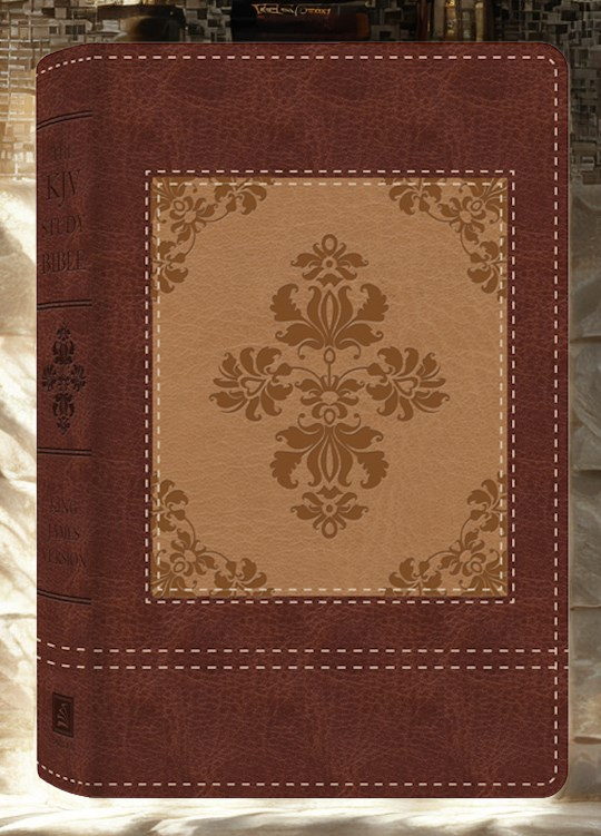DeMartineau heritage edition KJV study Bible with brown leather cover and ornate cross design