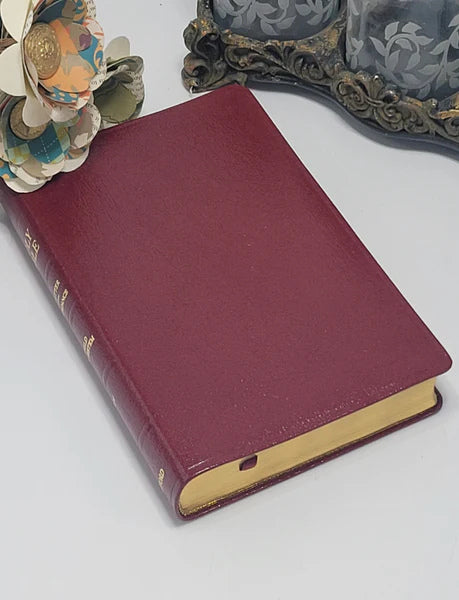 Old Scofield Study Bible KJV genuine leather in burgundy with gold-edged pages by DeMartineau