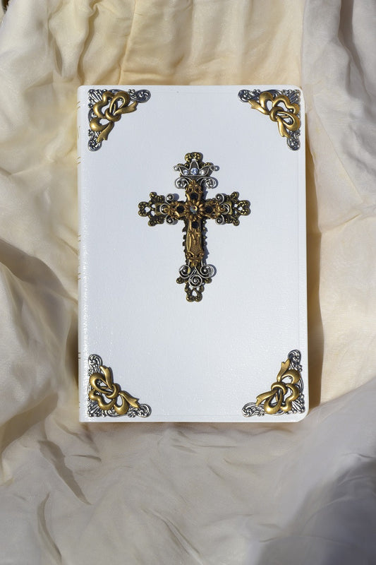 KJV Jeweled Regal Wedding Brides Bible White RETIRED | DeMartineau