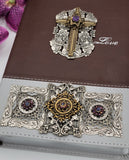 Closeup of Metal on Jeweled NIV Bible As You Become One and Beyond