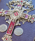 Close Up of Cross on NIV With God All Thing Are Possible Crimson Cross of Faith Jeweled Bible Burgundy