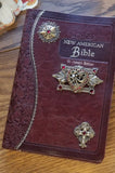 NCV Red Heart Catholic Jeweled Bible - Burgundy