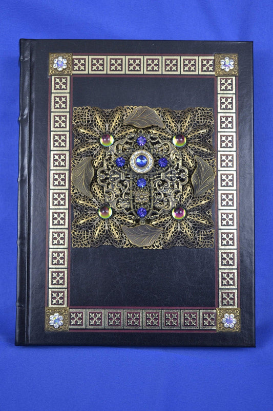 NABRE Catholic Family Bible With Brass stampings and Blue stones - Retired | DeMartineau