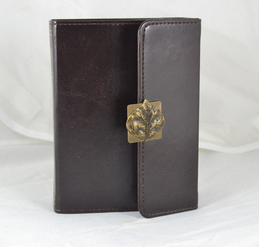 KJV Turning Over a Leaf Jeweled Compact Bible w/magnetic flap Brown RETIRED | DeMartineau