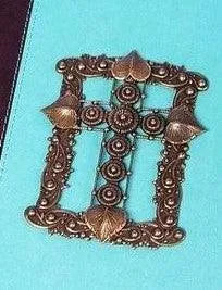 Jeweled KJV Bible giant print teal cover with intricate metal cross ornament from Dacole Designs