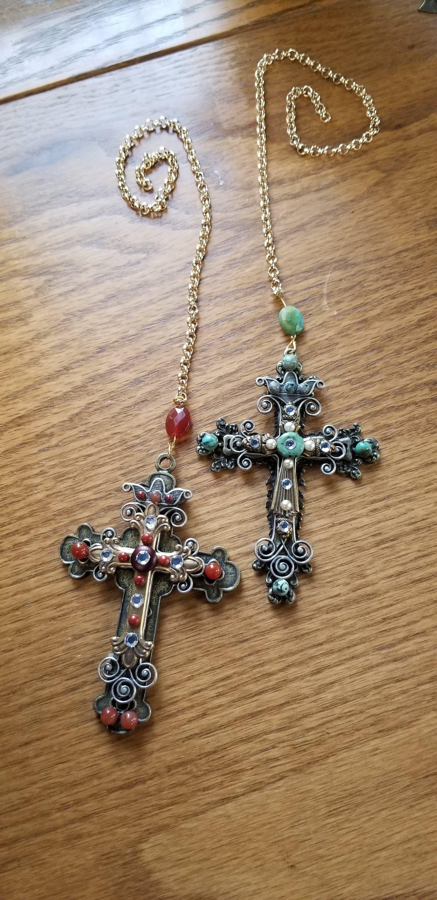 Jo Marz limited edition faith cross ornament wall crosses with intricate bead and metal designs
