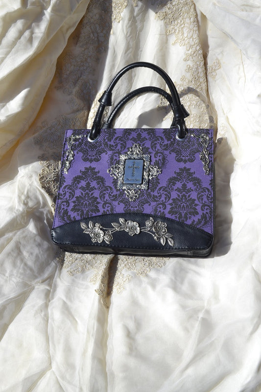 Purple Bible Cover Bag with Silver Metal Accents RETIRED | DeMartineau